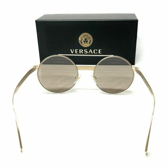 Versace Gold Brown 52mm Round Sunglasses main image 4